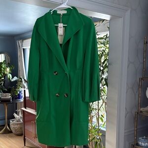 Elegant Green Women's Trench Coat